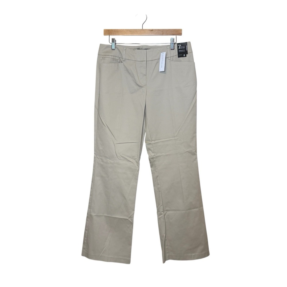 7th Avenue New York & Co Women's Pants Slacks Size 8 Khaki Tan Bootcut Neutral